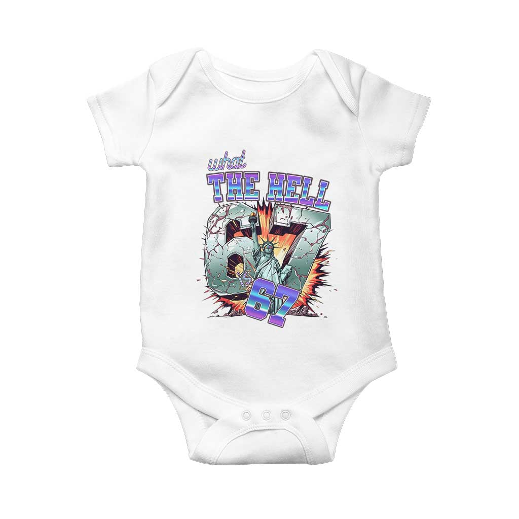 Funny Statue Of Liberty Six Seven Meme Baby Onesie What The Hell Is 67 Gift - Wonder Print Shop