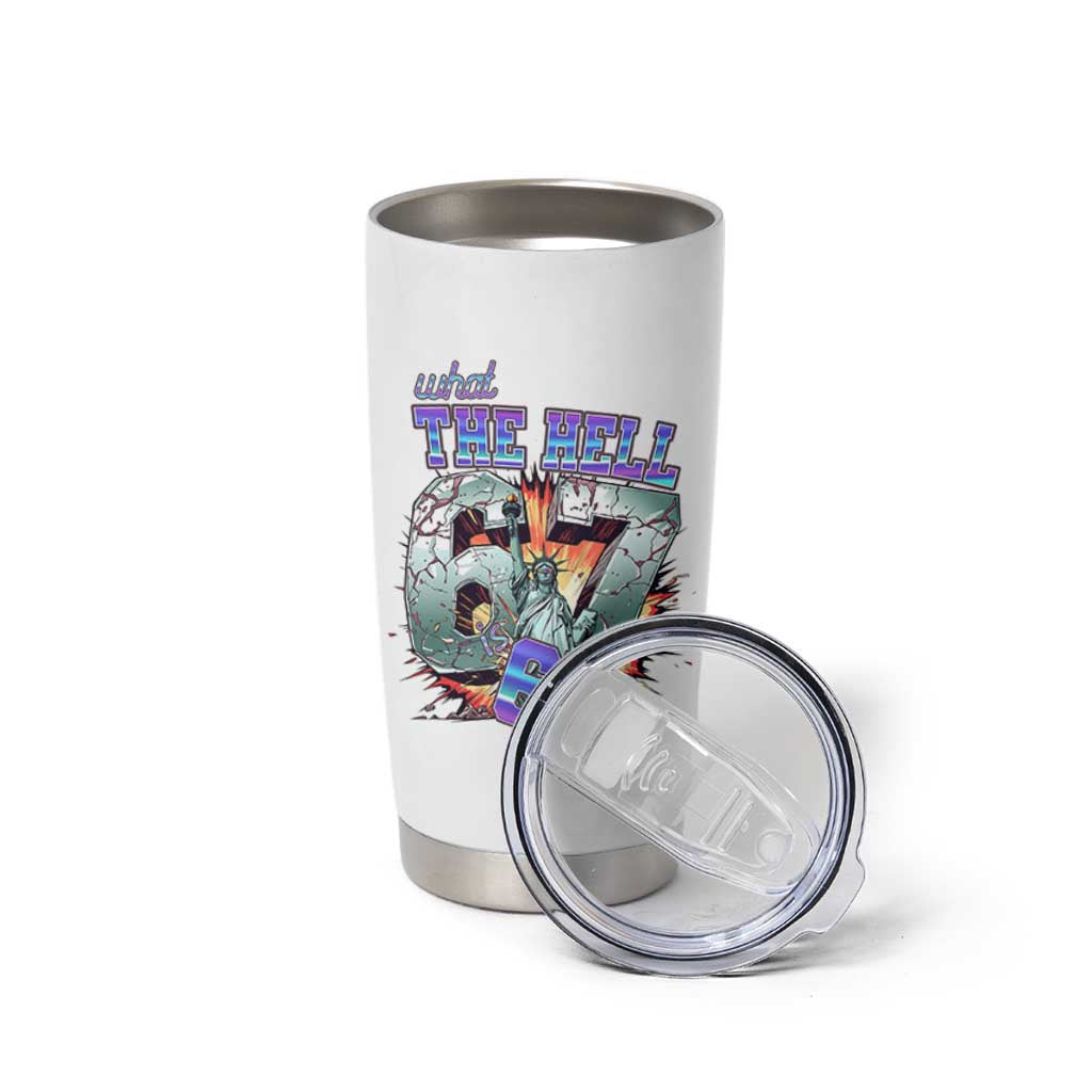 Funny Statue Of Liberty Six Seven Meme Tumbler Cup What The Hell Is 67 Gift - Wonder Print Shop