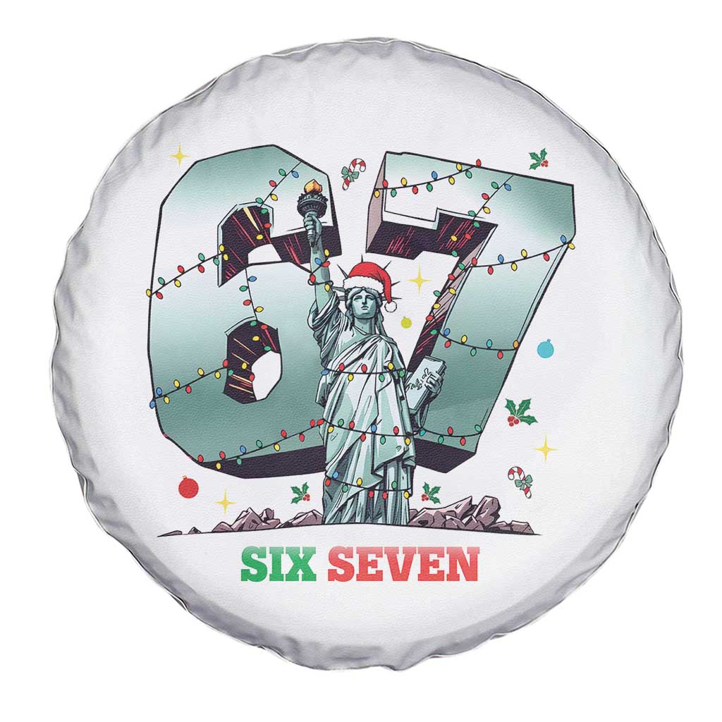 Statue Of Liberty Six Seven Meme Spare Tire Cover Trendy Gen Z Christmas Gift - Wonder Print Shop