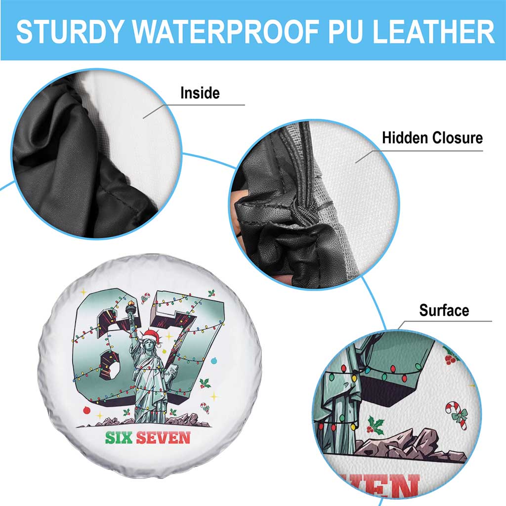 Statue Of Liberty Six Seven Meme Spare Tire Cover Trendy Gen Z Christmas Gift - Wonder Print Shop