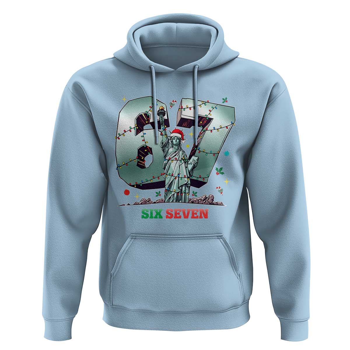 Statue Of Liberty Six Seven Meme Hoodie Trendy Gen Z Christmas Gift - Wonder Print Shop