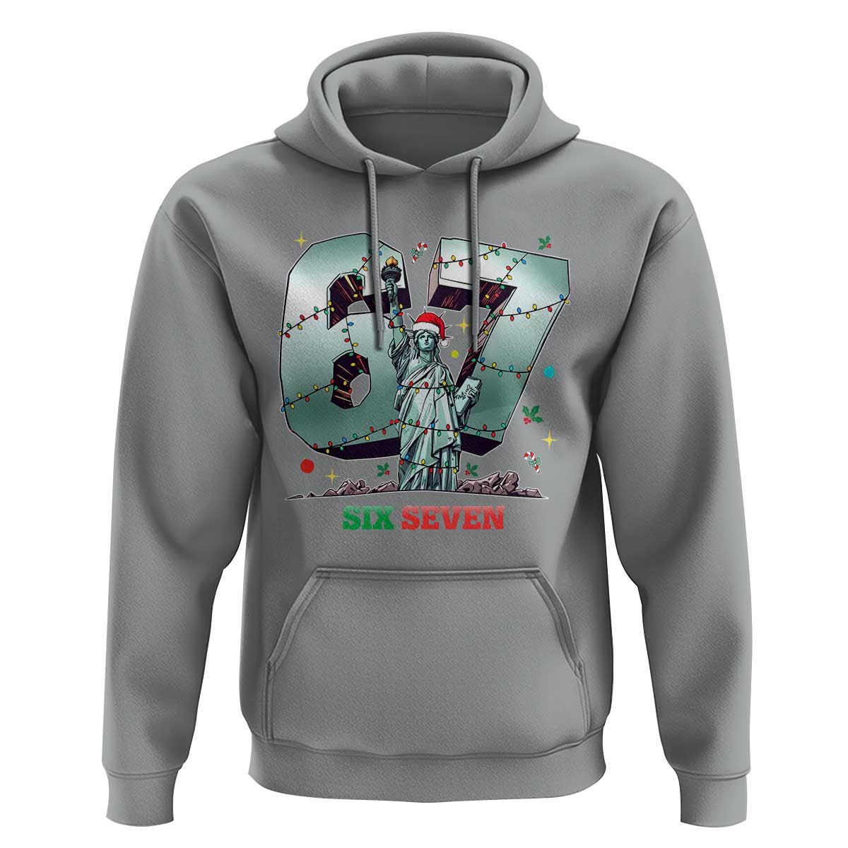 Statue Of Liberty Six Seven Meme Hoodie Trendy Gen Z Christmas Gift - Wonder Print Shop