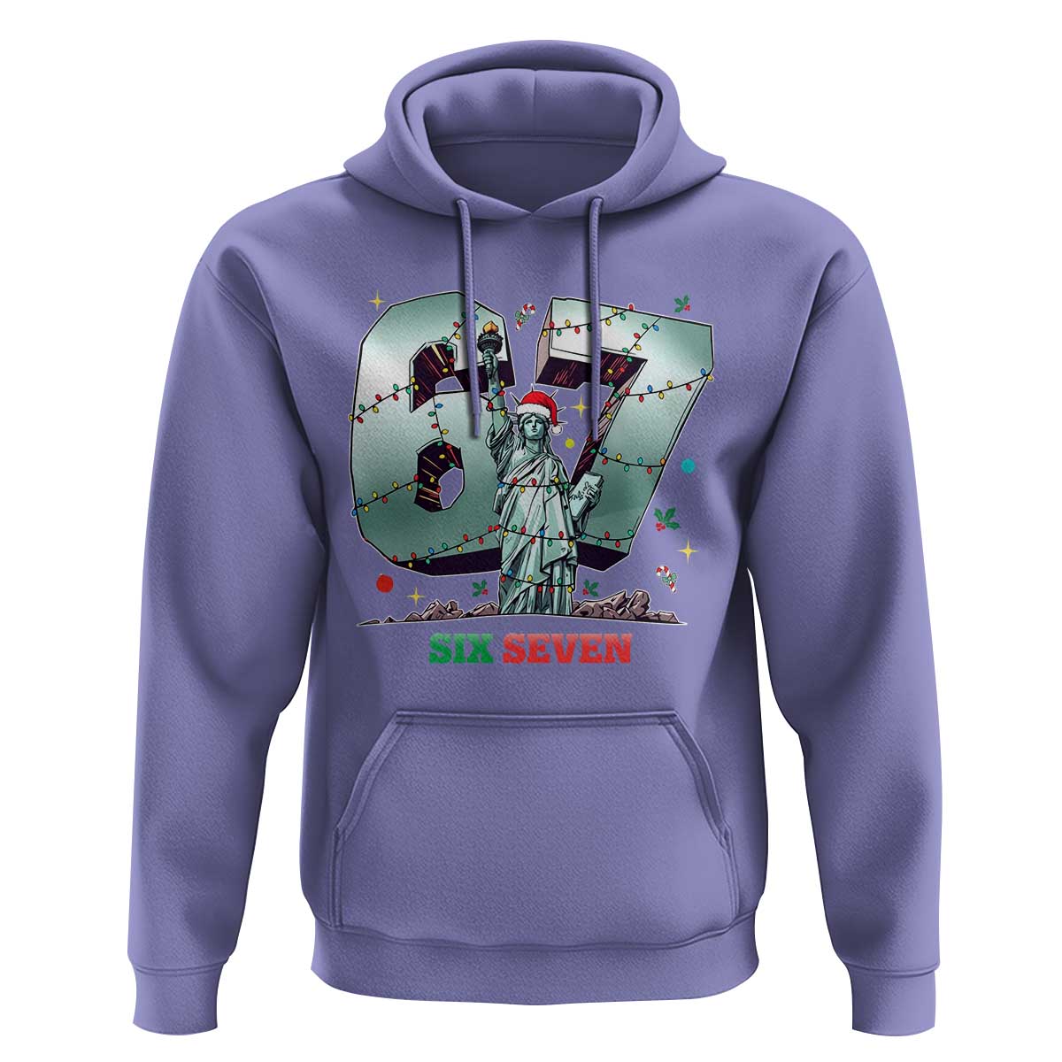 Statue Of Liberty Six Seven Meme Hoodie Trendy Gen Z Christmas Gift - Wonder Print Shop