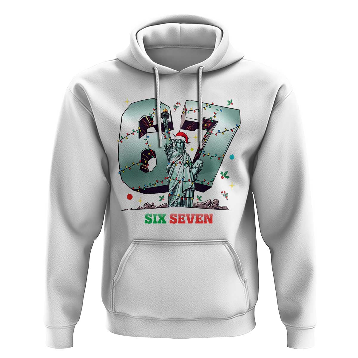 Statue Of Liberty Six Seven Meme Hoodie Trendy Gen Z Christmas Gift - Wonder Print Shop