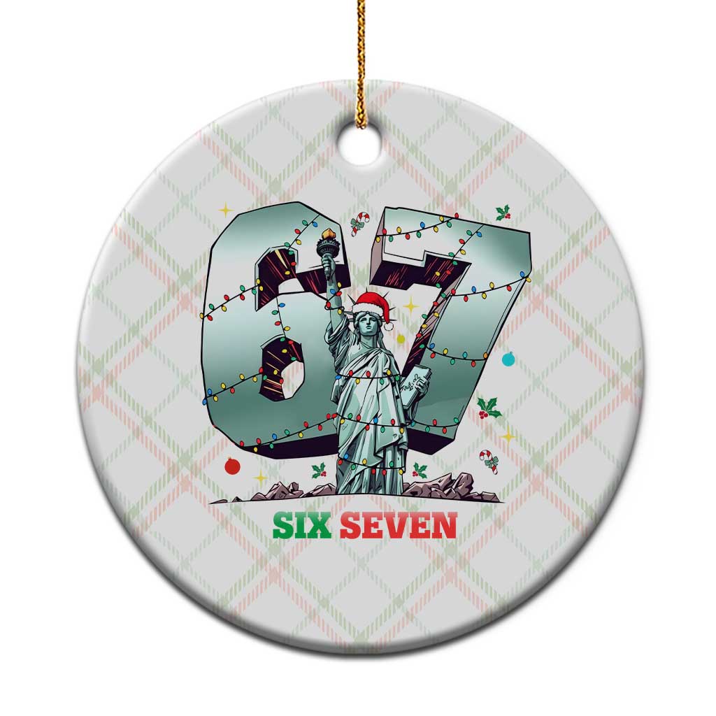 Statue Of Liberty Six Seven Meme Ceramic Ornament Trendy Gen Z Christmas Gift - Wonder Print Shop