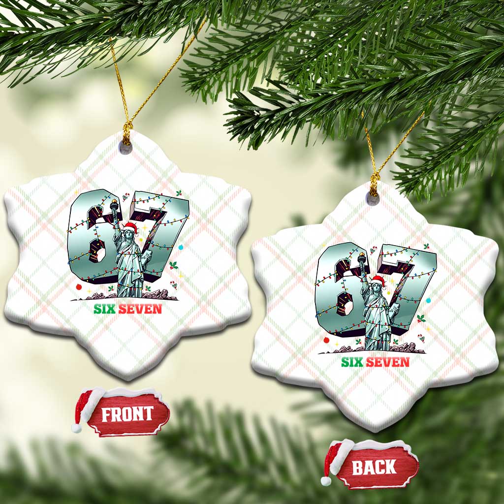 Statue Of Liberty Six Seven Meme Ceramic Ornament Trendy Gen Z Christmas Gift - Wonder Print Shop