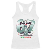Statue Of Liberty Six Seven Meme Racerback Tank Top Trendy Gen Z Christmas Gift - Wonder Print Shop