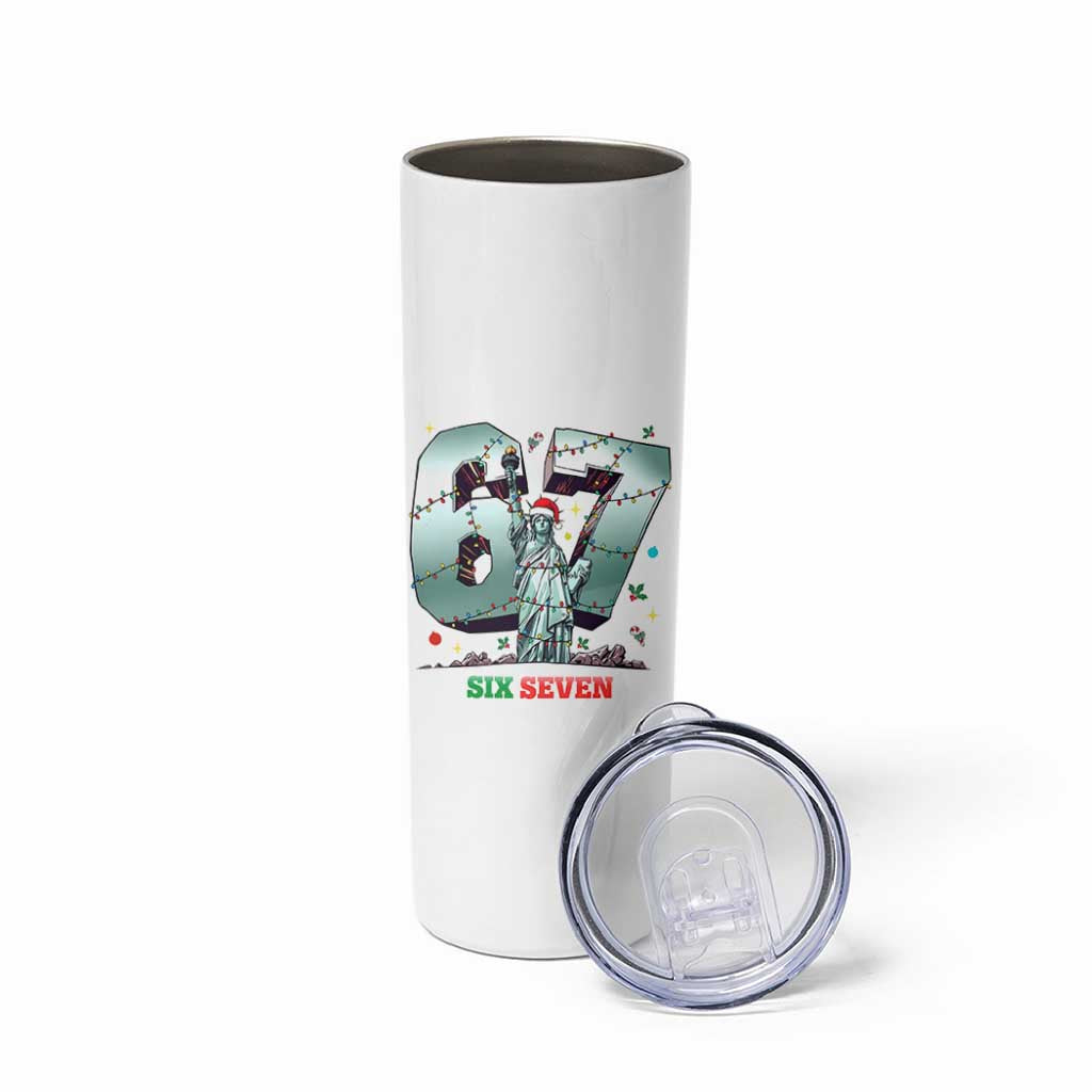 Statue Of Liberty Six Seven Meme Skinny Tumbler Trendy Gen Z Christmas Gift - Wonder Print Shop