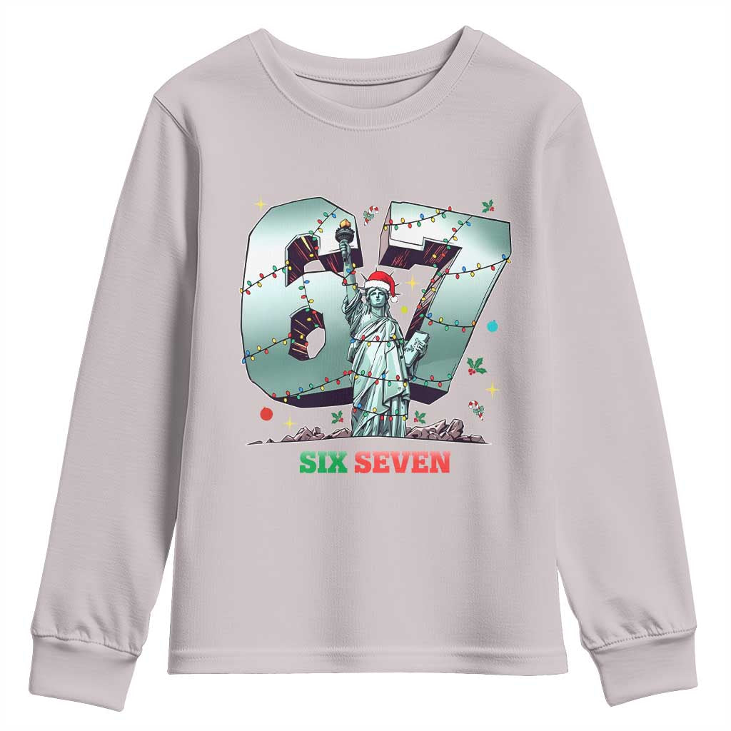 Statue Of Liberty Six Seven Meme Youth Sweatshirt Trendy Gen Z Christmas Gift - Wonder Print Shop