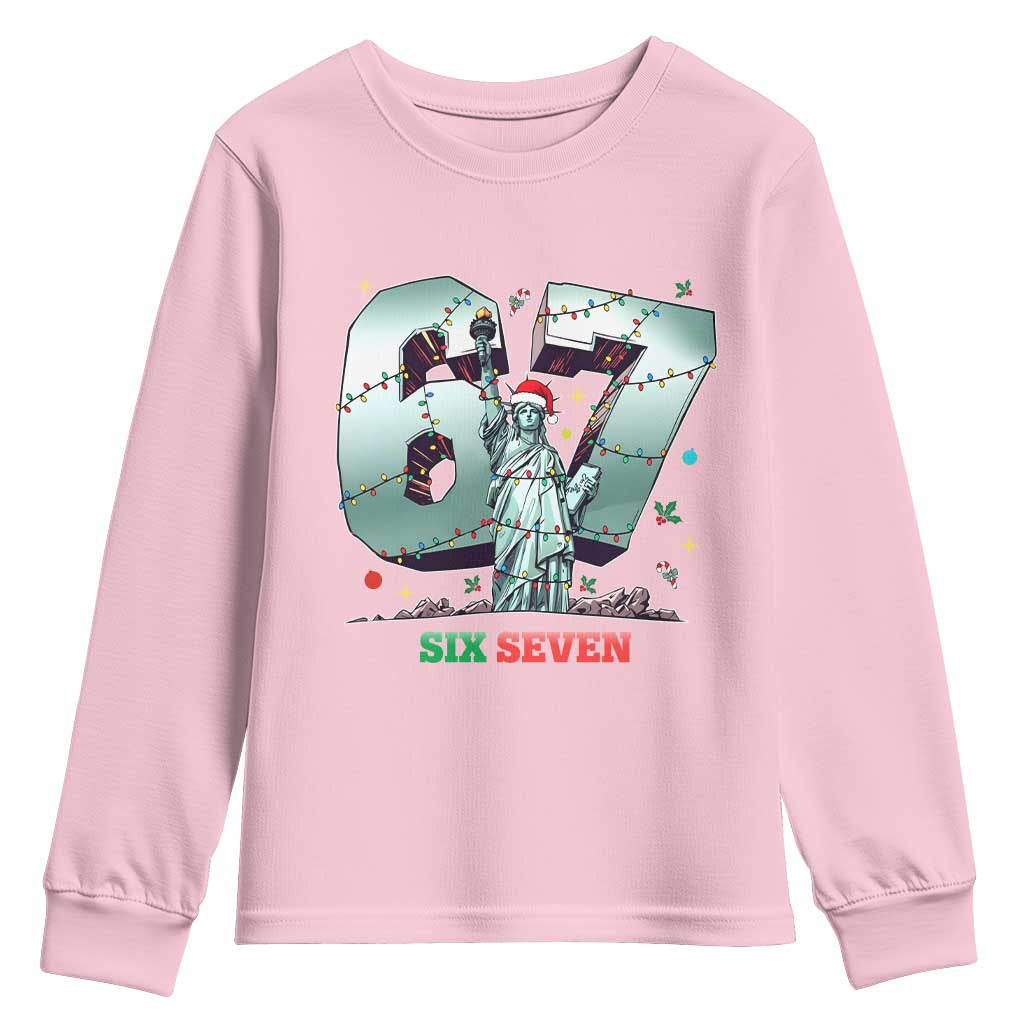 Statue Of Liberty Six Seven Meme Youth Sweatshirt Trendy Gen Z Christmas Gift - Wonder Print Shop