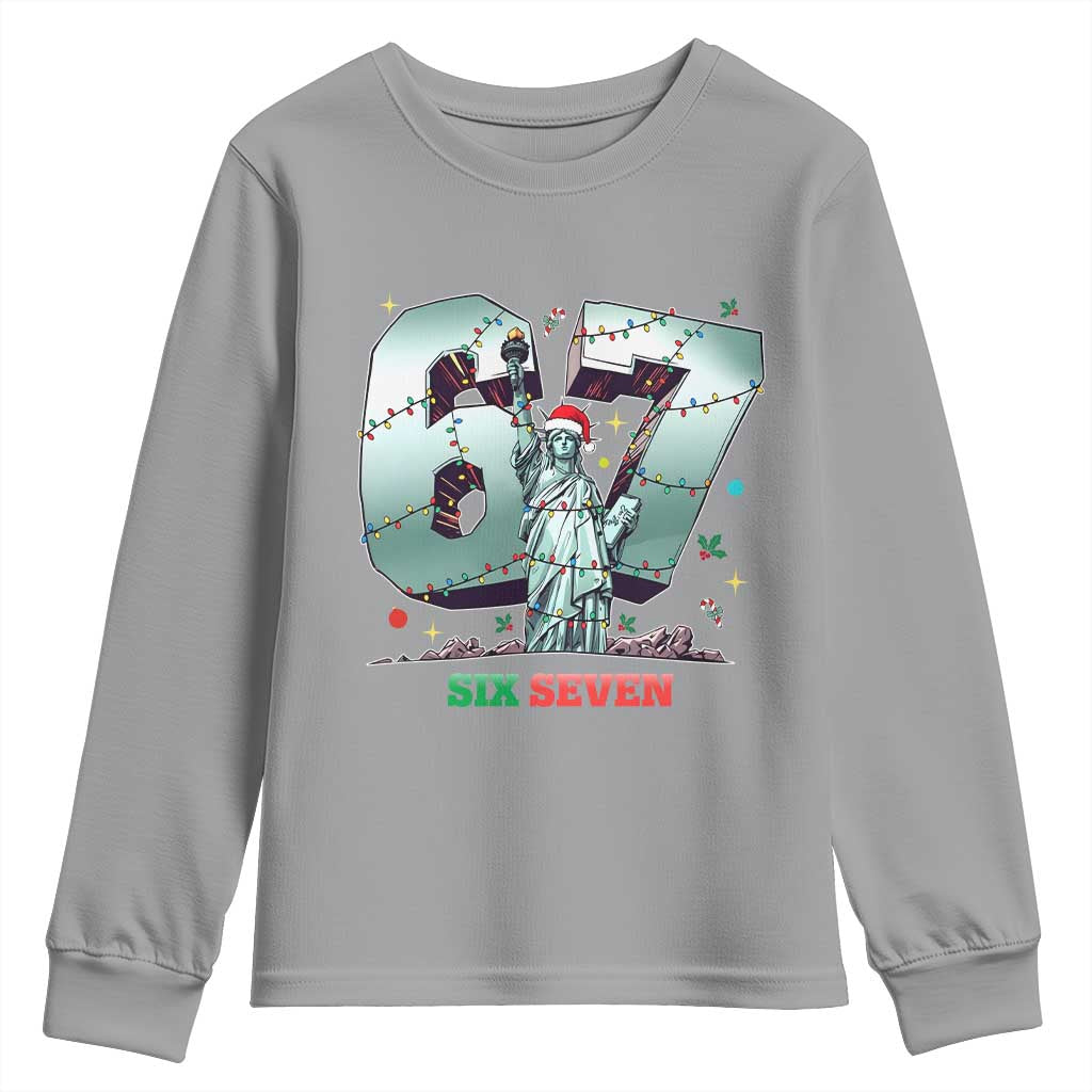 Statue Of Liberty Six Seven Meme Youth Sweatshirt Trendy Gen Z Christmas Gift - Wonder Print Shop