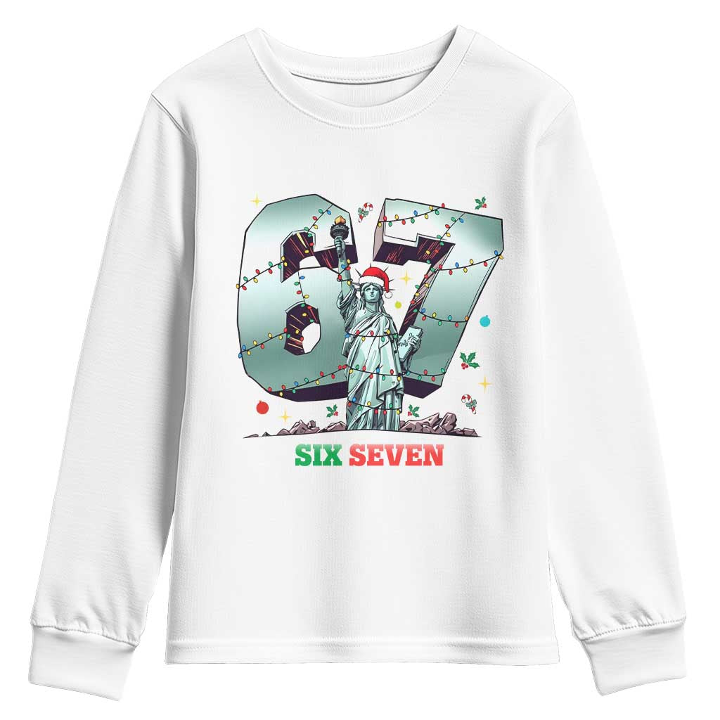 Statue Of Liberty Six Seven Meme Youth Sweatshirt Trendy Gen Z Christmas Gift - Wonder Print Shop