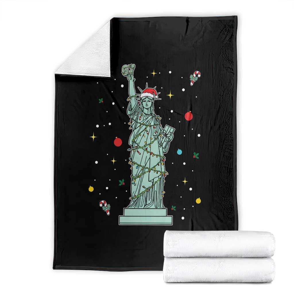 Statue Of Liberty Six Seven Meme Throw Blanket Gen Alpha 67 Trend Christmas Gift - Wonder Print Shop