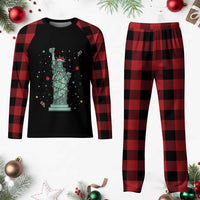 Statue Of Liberty Six Seven Meme Plaid Pajama Set Gen Alpha 67 Trend Christmas Gift - Wonder Print Shop