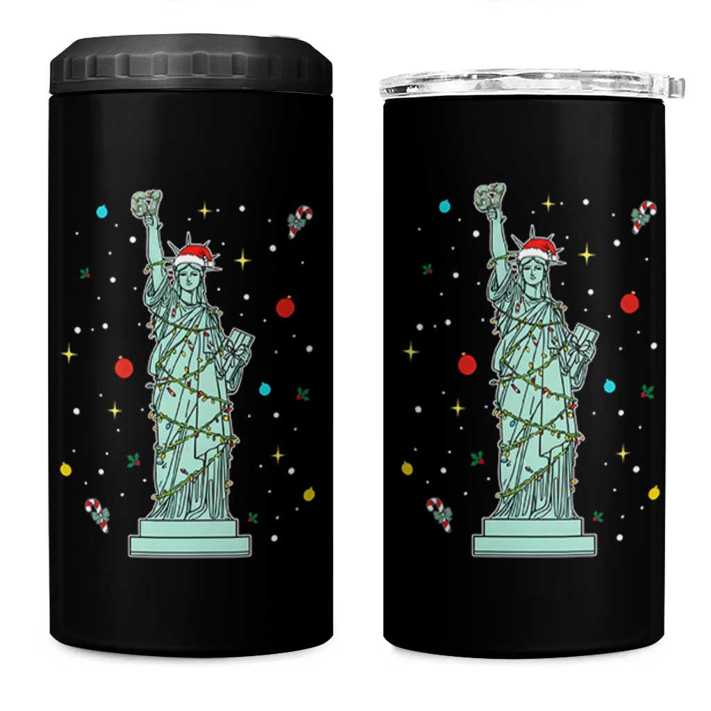 Statue Of Liberty Six Seven Meme 4 in 1 Can Cooler Tumbler Gen Alpha 67 Trend Christmas Gift - Wonder Print Shop