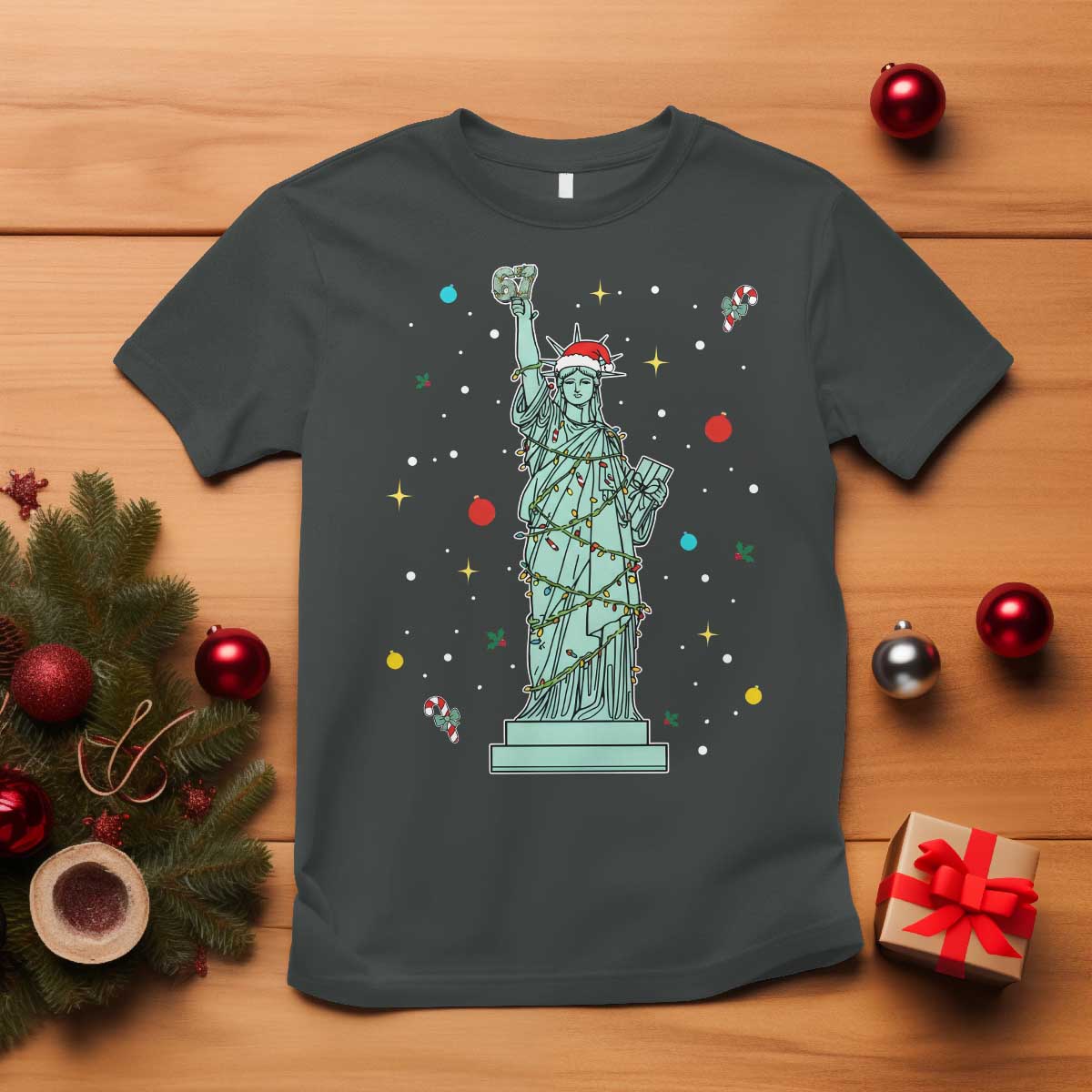 Statue Of Liberty Six Seven Meme T Shirt Gen Alpha 67 Trend Christmas Gift - Wonder Print Shop