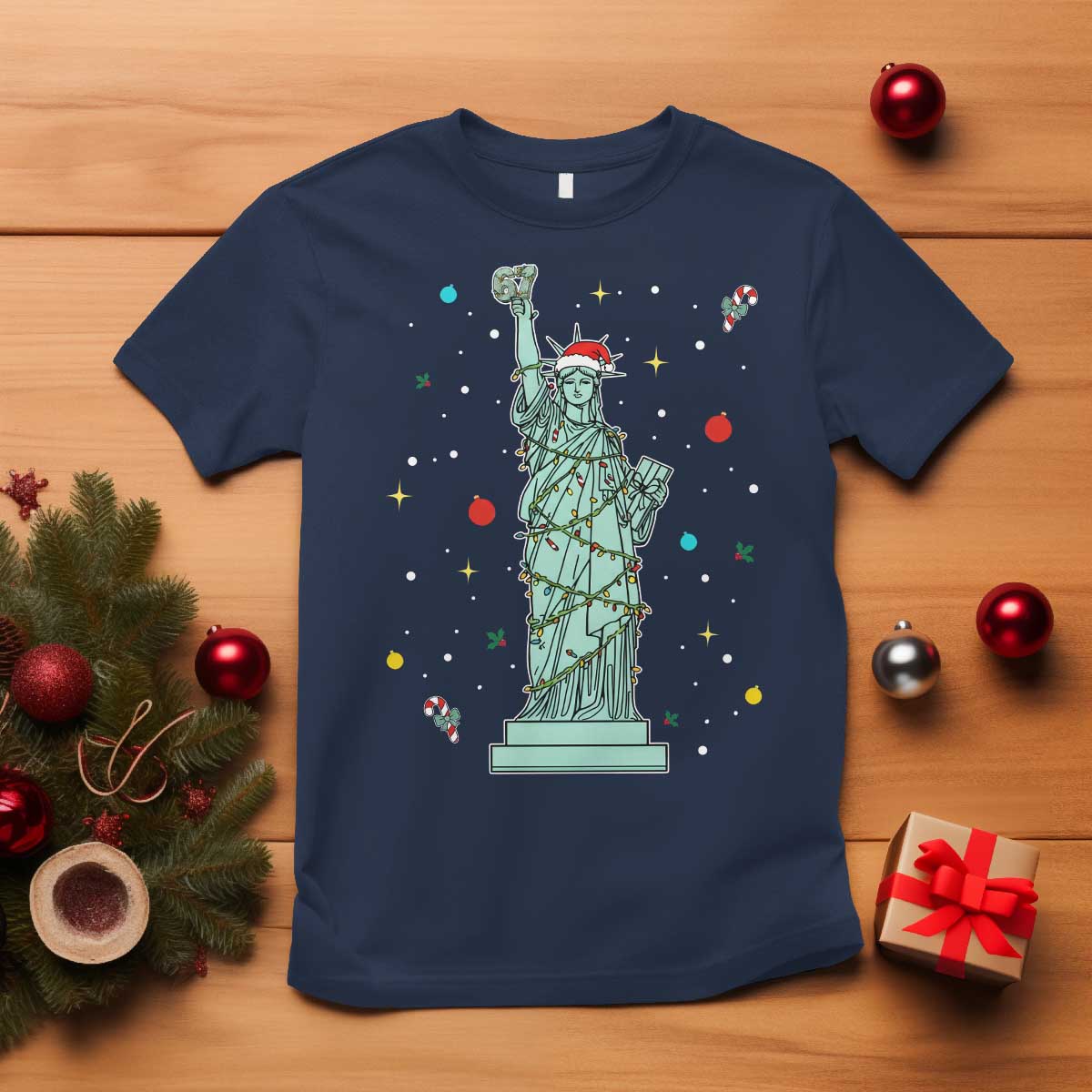 Statue Of Liberty Six Seven Meme T Shirt Gen Alpha 67 Trend Christmas Gift - Wonder Print Shop