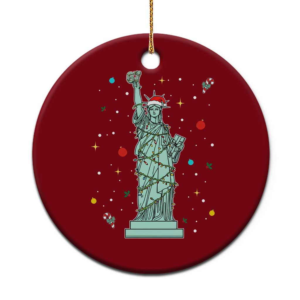 Statue Of Liberty Six Seven Meme Ceramic Ornament Gen Alpha 67 Trend Christmas Gift - Wonder Print Shop