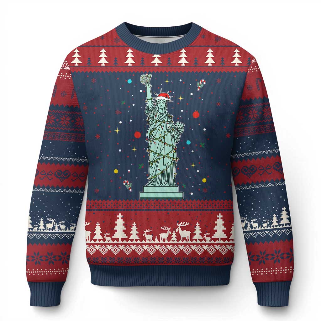 Statue Of Liberty Six Seven Meme Ugly Christmas Sweater Gen Alpha 67 Trend Xmas Gift - Wonder Print Shop