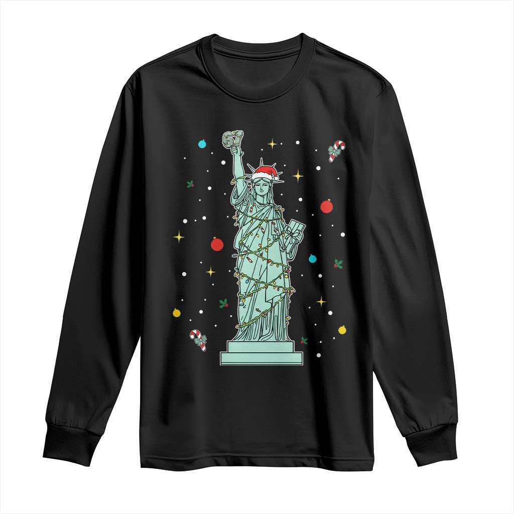 Statue Of Liberty Six Seven Meme Long Sleeve Shirt Gen Alpha 67 Trend Christmas Gift - Wonder Print Shop