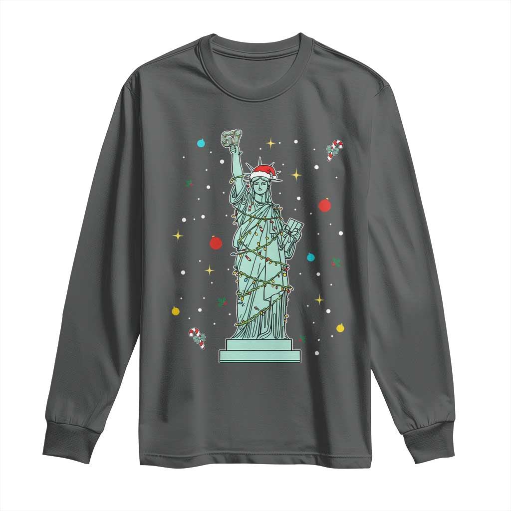 Statue Of Liberty Six Seven Meme Long Sleeve Shirt Gen Alpha 67 Trend Christmas Gift - Wonder Print Shop