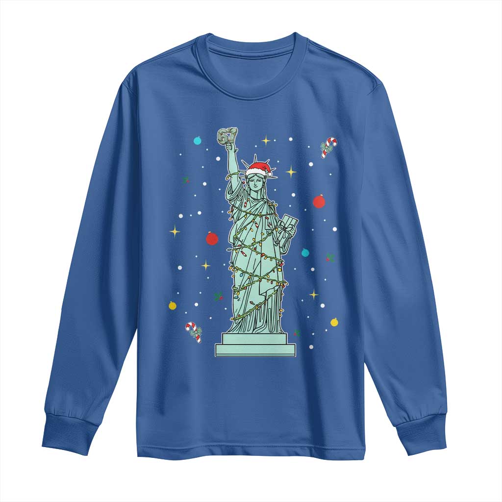 Statue Of Liberty Six Seven Meme Long Sleeve Shirt Gen Alpha 67 Trend Christmas Gift - Wonder Print Shop