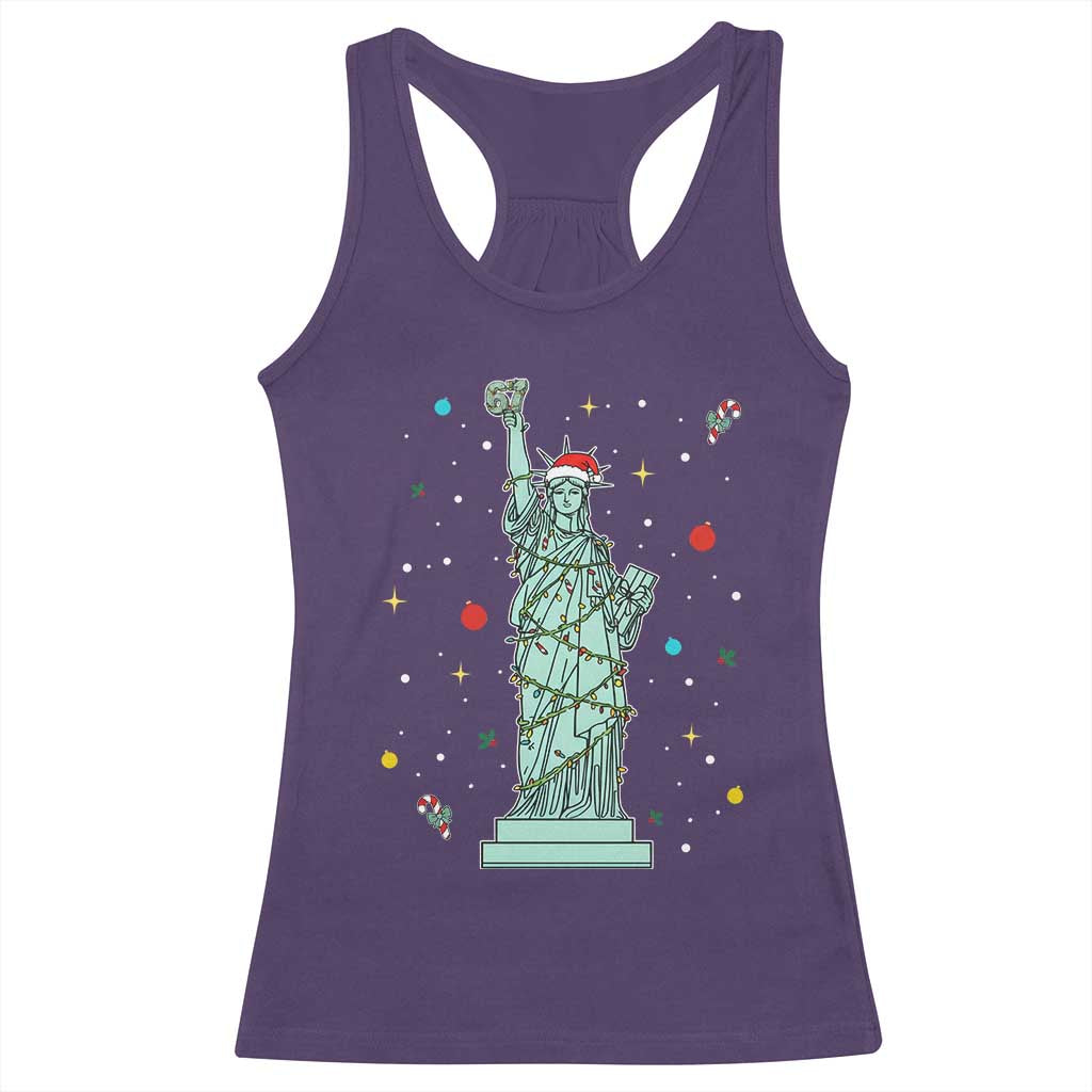 Statue Of Liberty Six Seven Meme Racerback Tank Top Gen Alpha 67 Trend Christmas Gift - Wonder Print Shop