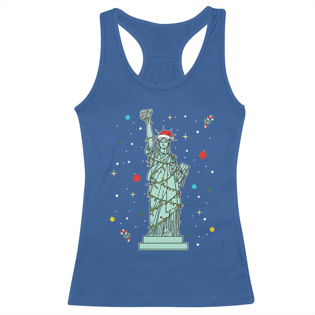 Statue Of Liberty Six Seven Meme Racerback Tank Top Gen Alpha 67 Trend Christmas Gift - Wonder Print Shop