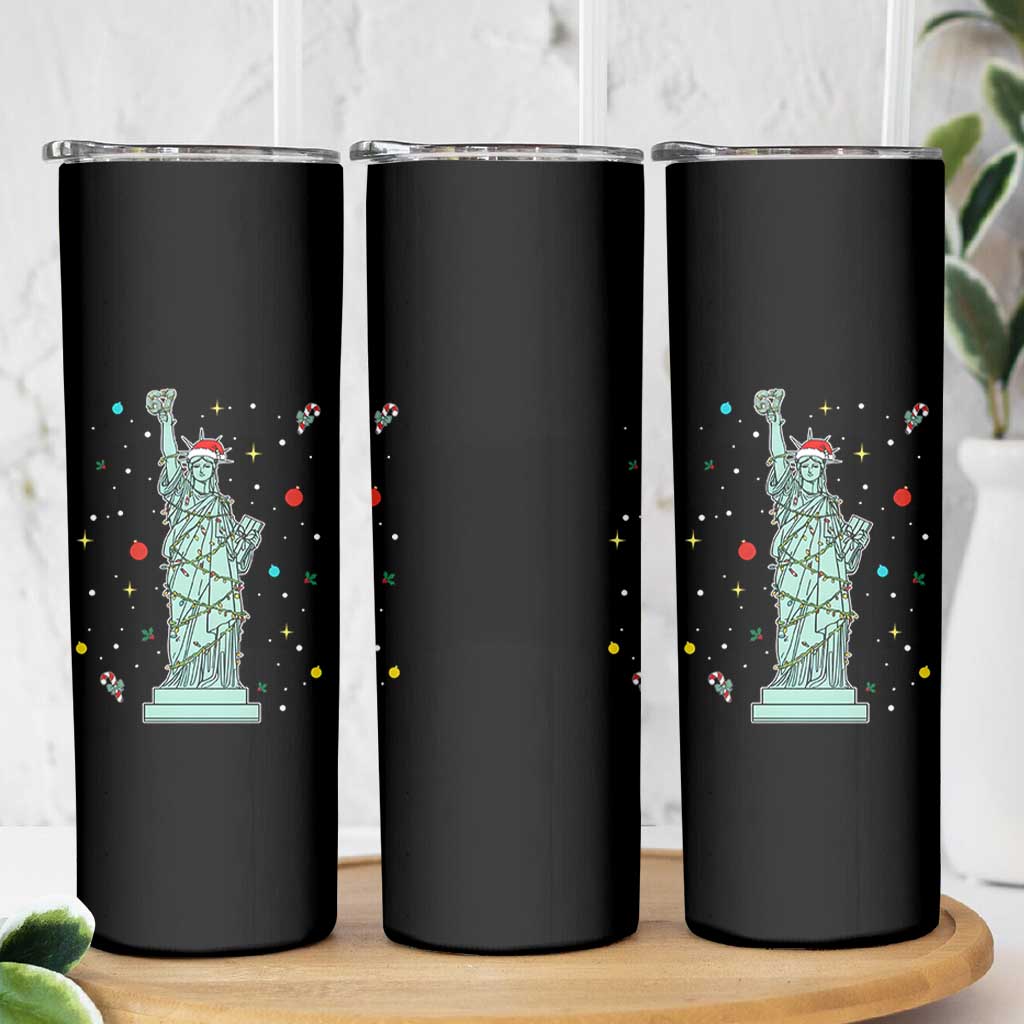 Statue Of Liberty Six Seven Meme Skinny Tumbler Gen Alpha 67 Trend Christmas Gift - Wonder Print Shop