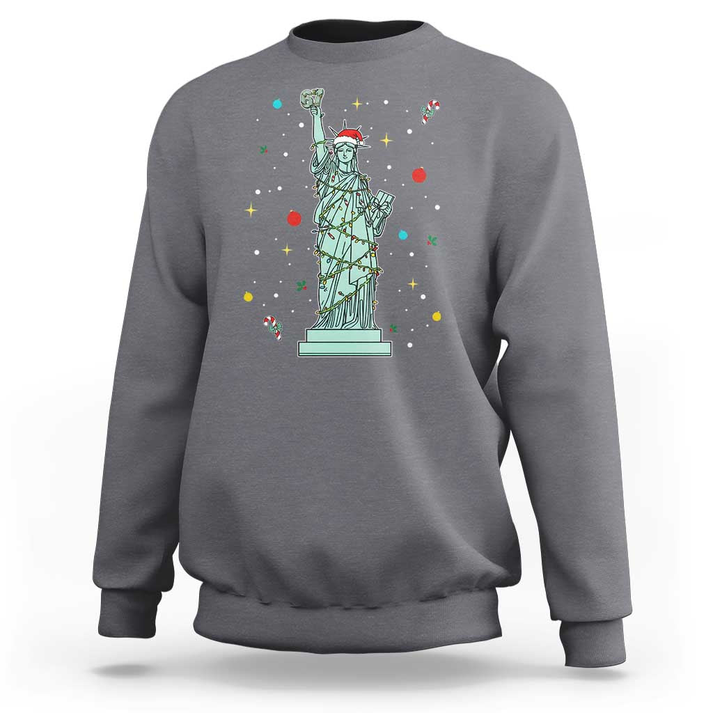 Statue Of Liberty Six Seven Meme Sweatshirt Gen Alpha 67 Trend Christmas Gift - Wonder Print Shop