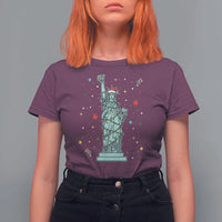 Statue Of Liberty Six Seven Meme T Shirt For Women Gen Alpha 67 Trend Christmas Gift - Wonder Print Shop