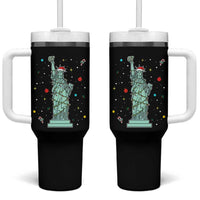 Statue Of Liberty Six Seven Meme Tumbler With Handle Gen Alpha 67 Trend Christmas Gift - Wonder Print Shop