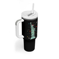 Statue Of Liberty Six Seven Meme Tumbler With Handle Gen Alpha 67 Trend Christmas Gift - Wonder Print Shop