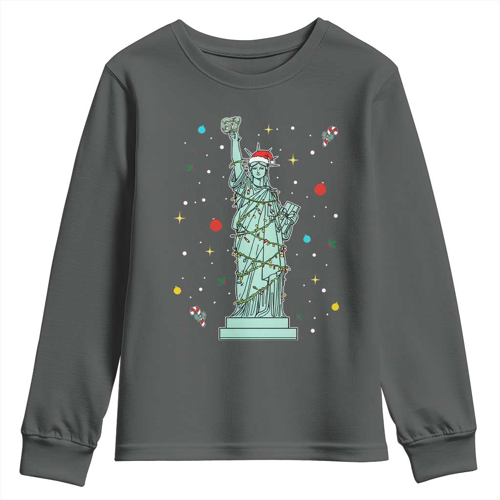 Statue Of Liberty Six Seven Meme Youth Sweatshirt Gen Alpha 67 Trend Christmas Gift - Wonder Print Shop