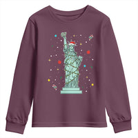 Statue Of Liberty Six Seven Meme Youth Sweatshirt Gen Alpha 67 Trend Christmas Gift - Wonder Print Shop