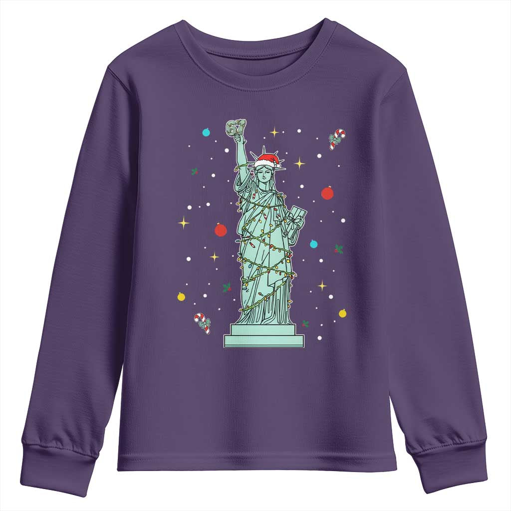 Statue Of Liberty Six Seven Meme Youth Sweatshirt Gen Alpha 67 Trend Christmas Gift - Wonder Print Shop