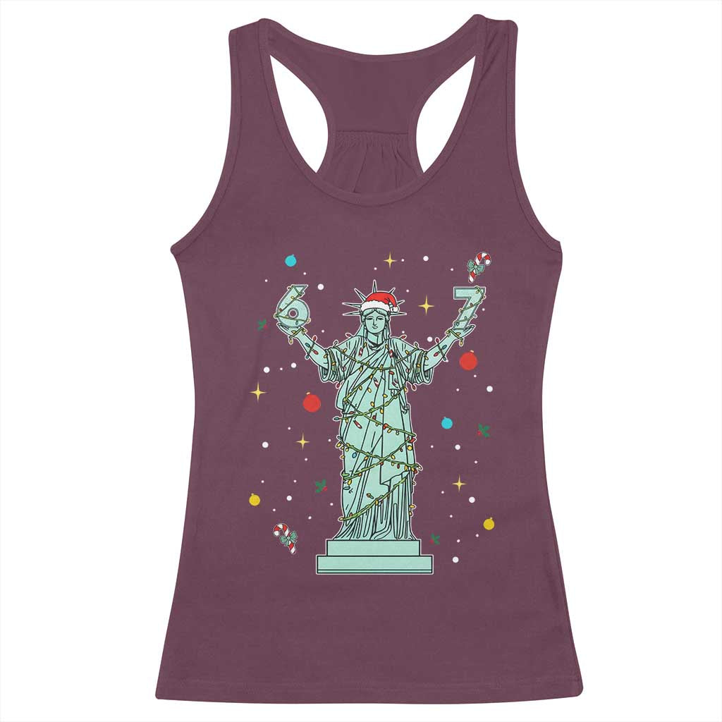 Doot Doot 67 Statue Of Liberty Racerback Tank Top Funny Gen Alpha 67 Trend Christmas Gift - Wonder Print Shop