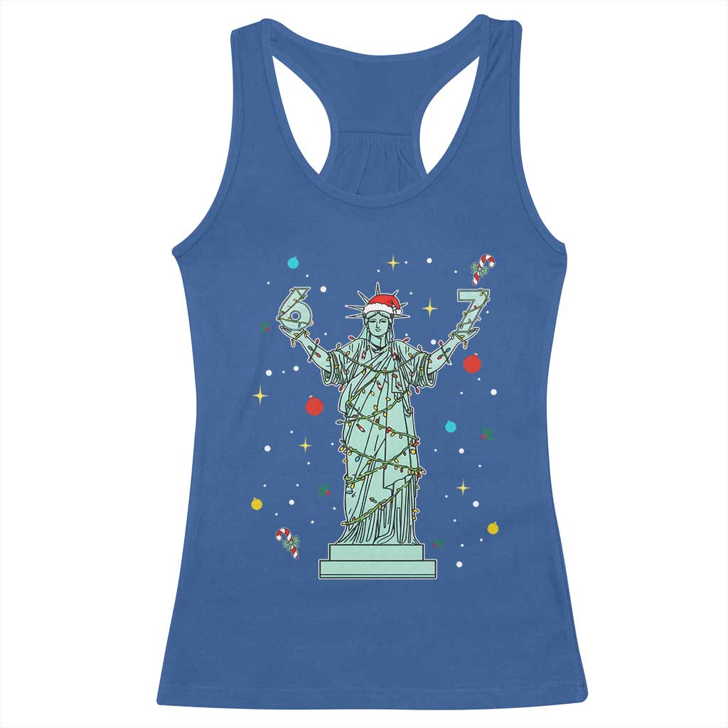 Doot Doot 67 Statue Of Liberty Racerback Tank Top Funny Gen Alpha 67 Trend Christmas Gift - Wonder Print Shop