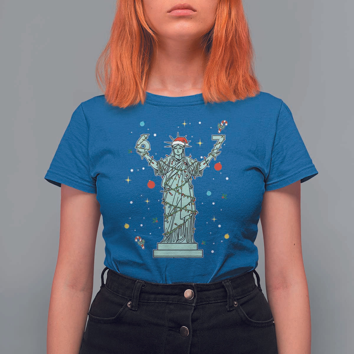 Doot Doot 67 Statue Of Liberty T Shirt For Women Funny Gen Alpha 67 Trend Christmas Gift - Wonder Print Shop