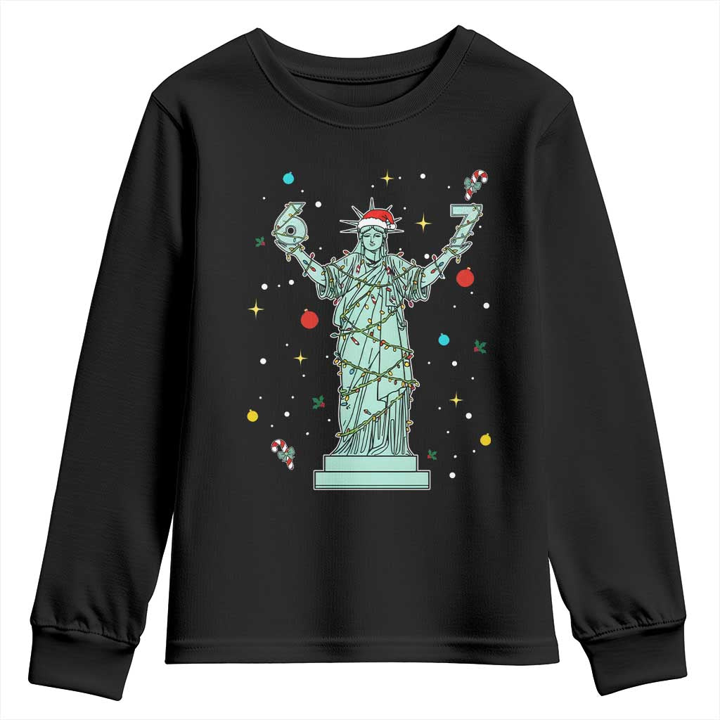 Doot Doot 67 Statue Of Liberty Youth Sweatshirt Funny Gen Alpha 67 Trend Christmas Gift - Wonder Print Shop