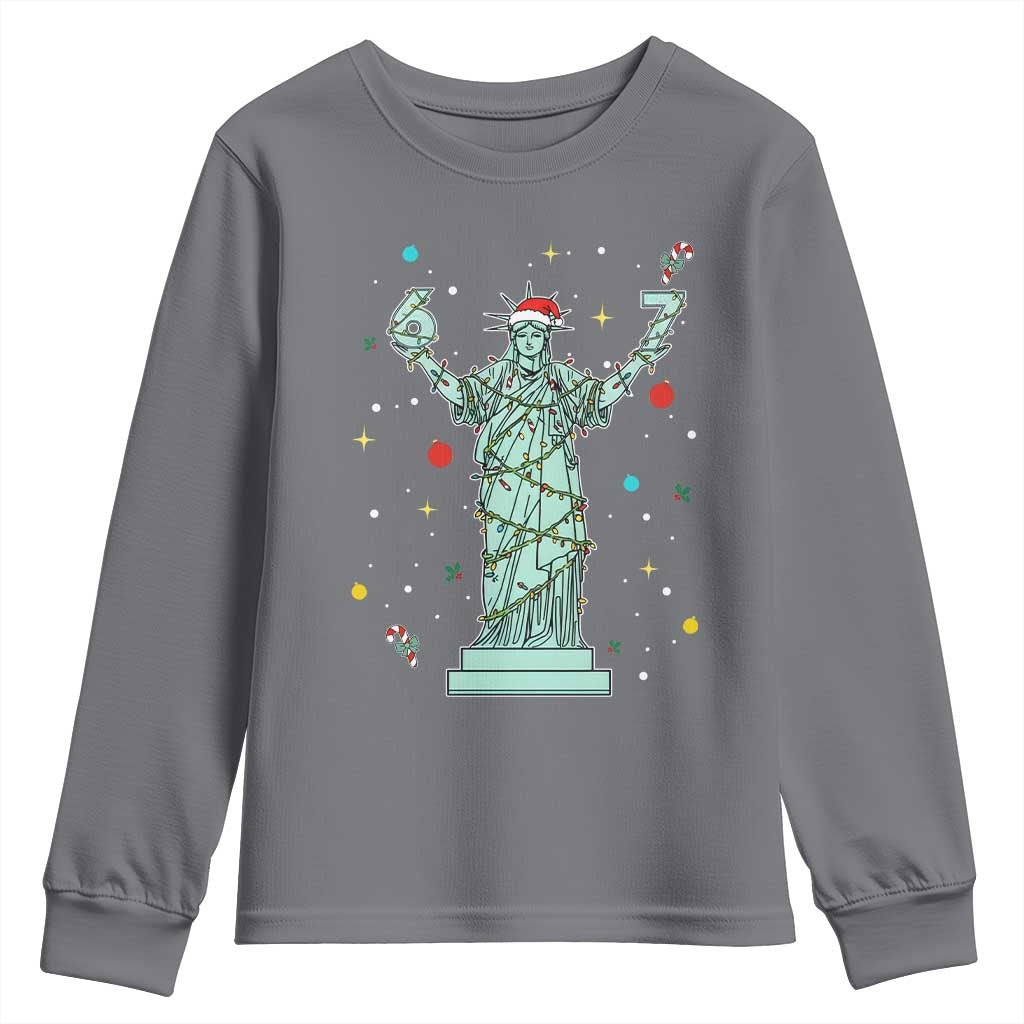 Doot Doot 67 Statue Of Liberty Youth Sweatshirt Funny Gen Alpha 67 Trend Christmas Gift - Wonder Print Shop