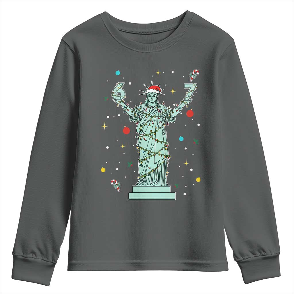 Doot Doot 67 Statue Of Liberty Youth Sweatshirt Funny Gen Alpha 67 Trend Christmas Gift - Wonder Print Shop