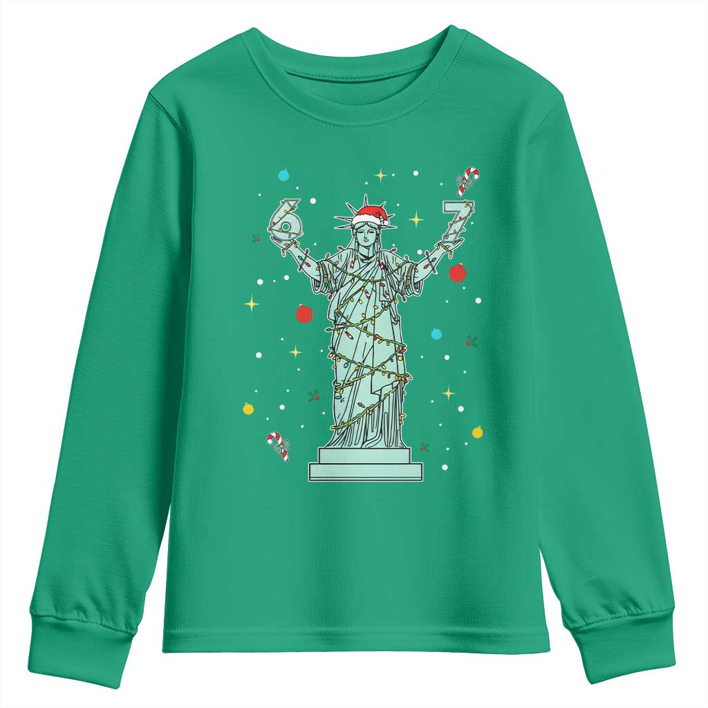 Doot Doot 67 Statue Of Liberty Youth Sweatshirt Funny Gen Alpha 67 Trend Christmas Gift - Wonder Print Shop