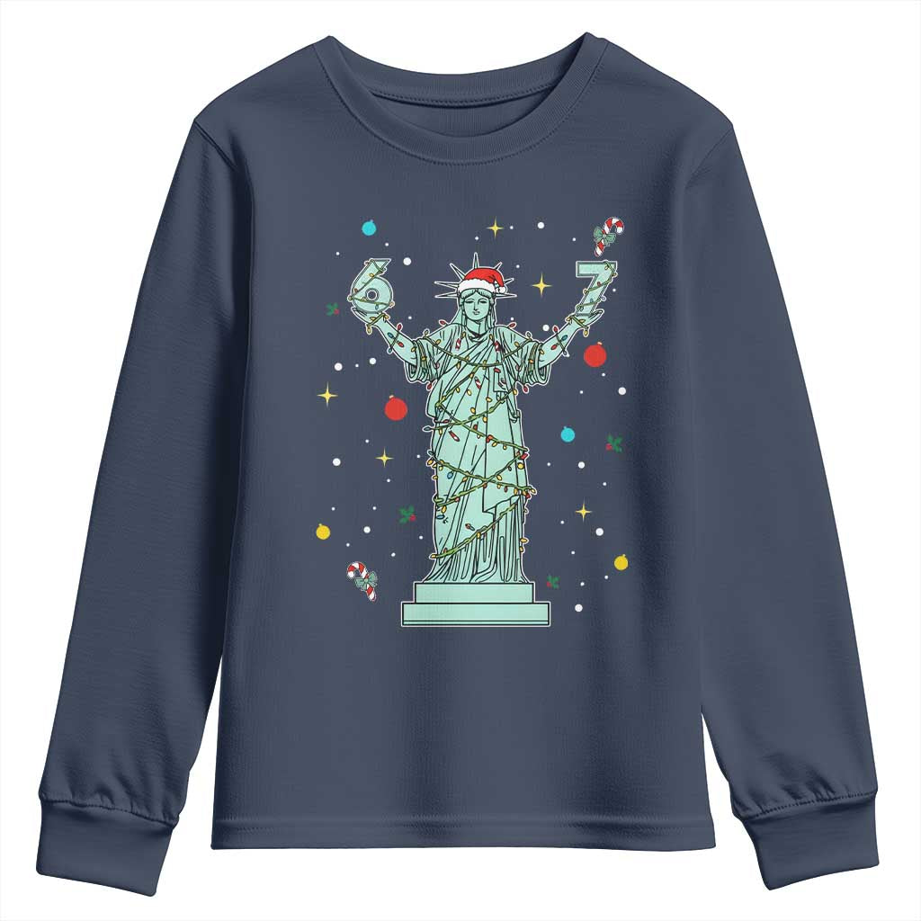 Doot Doot 67 Statue Of Liberty Youth Sweatshirt Funny Gen Alpha 67 Trend Christmas Gift - Wonder Print Shop
