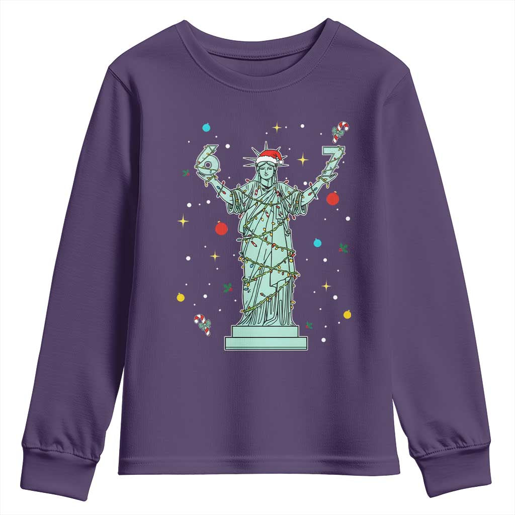 Doot Doot 67 Statue Of Liberty Youth Sweatshirt Funny Gen Alpha 67 Trend Christmas Gift - Wonder Print Shop