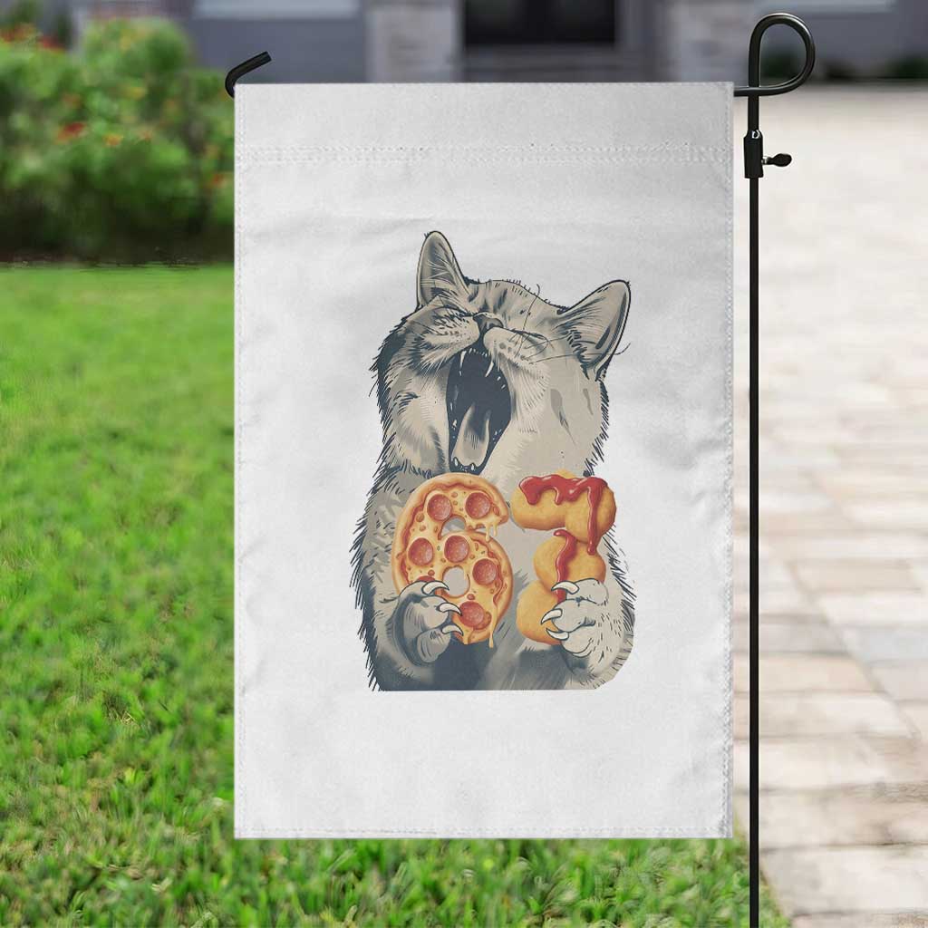 Six Seven Meme Cat 67 Pizza Nugget Garden Flag Funny Gen Alpha 67 Trend Gift - Wonder Print Shop