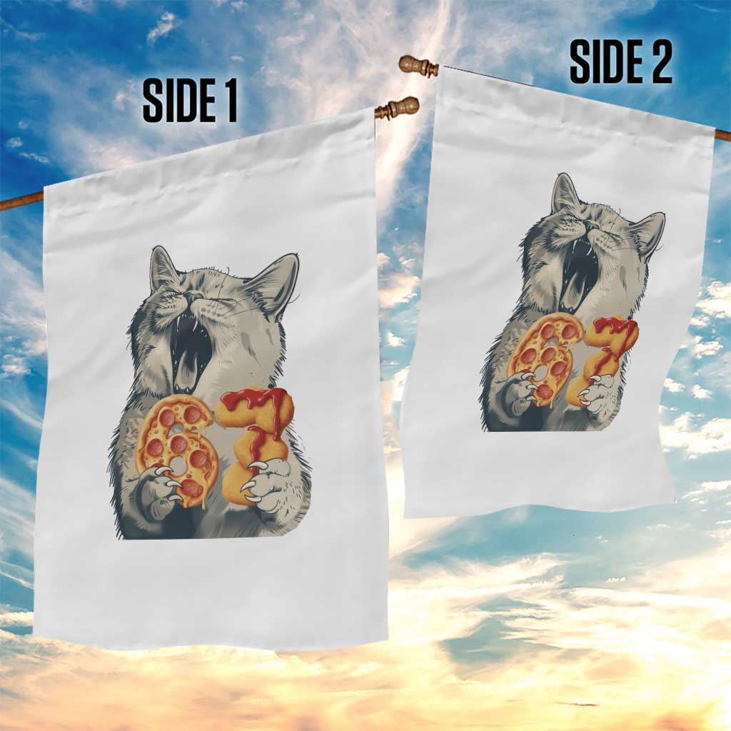 Six Seven Meme Cat 67 Pizza Nugget Garden Flag Funny Gen Alpha 67 Trend Gift - Wonder Print Shop