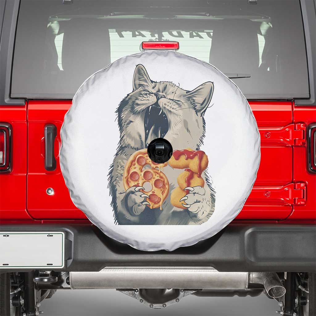 Six Seven Meme Cat 67 Pizza Nugget Spare Tire Cover Funny Gen Alpha 67 Trend Gift - Wonder Print Shop