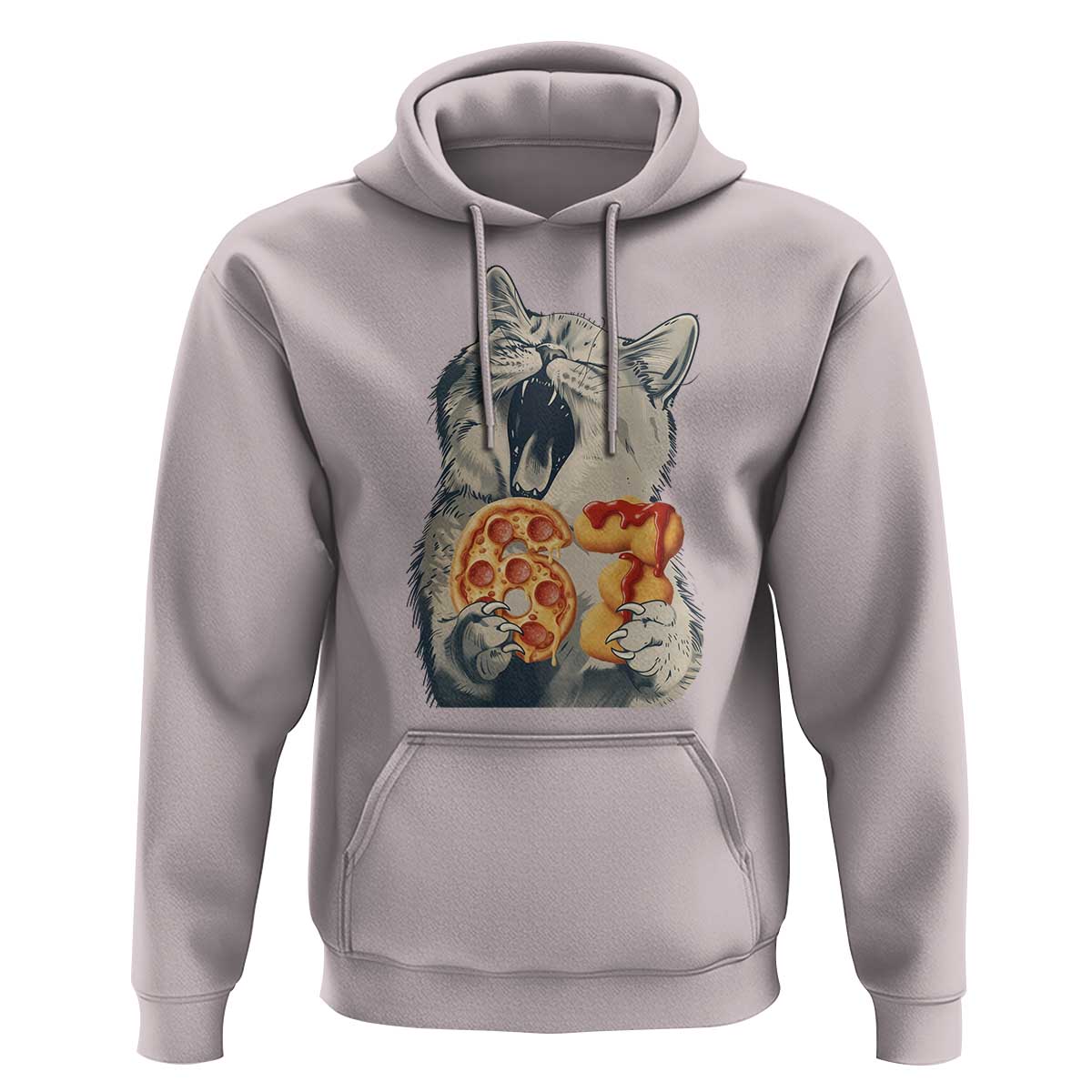 Six Seven Meme Cat 67 Pizza Nugget Hoodie Funny Gen Alpha 67 Trend Gift - Wonder Print Shop