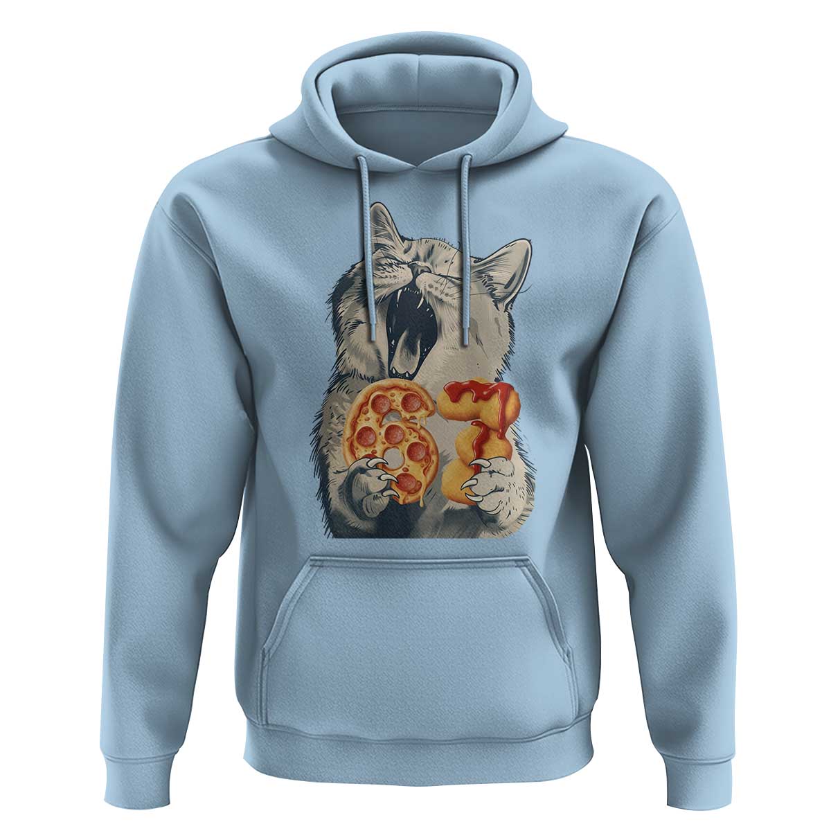 Six Seven Meme Cat 67 Pizza Nugget Hoodie Funny Gen Alpha 67 Trend Gift - Wonder Print Shop